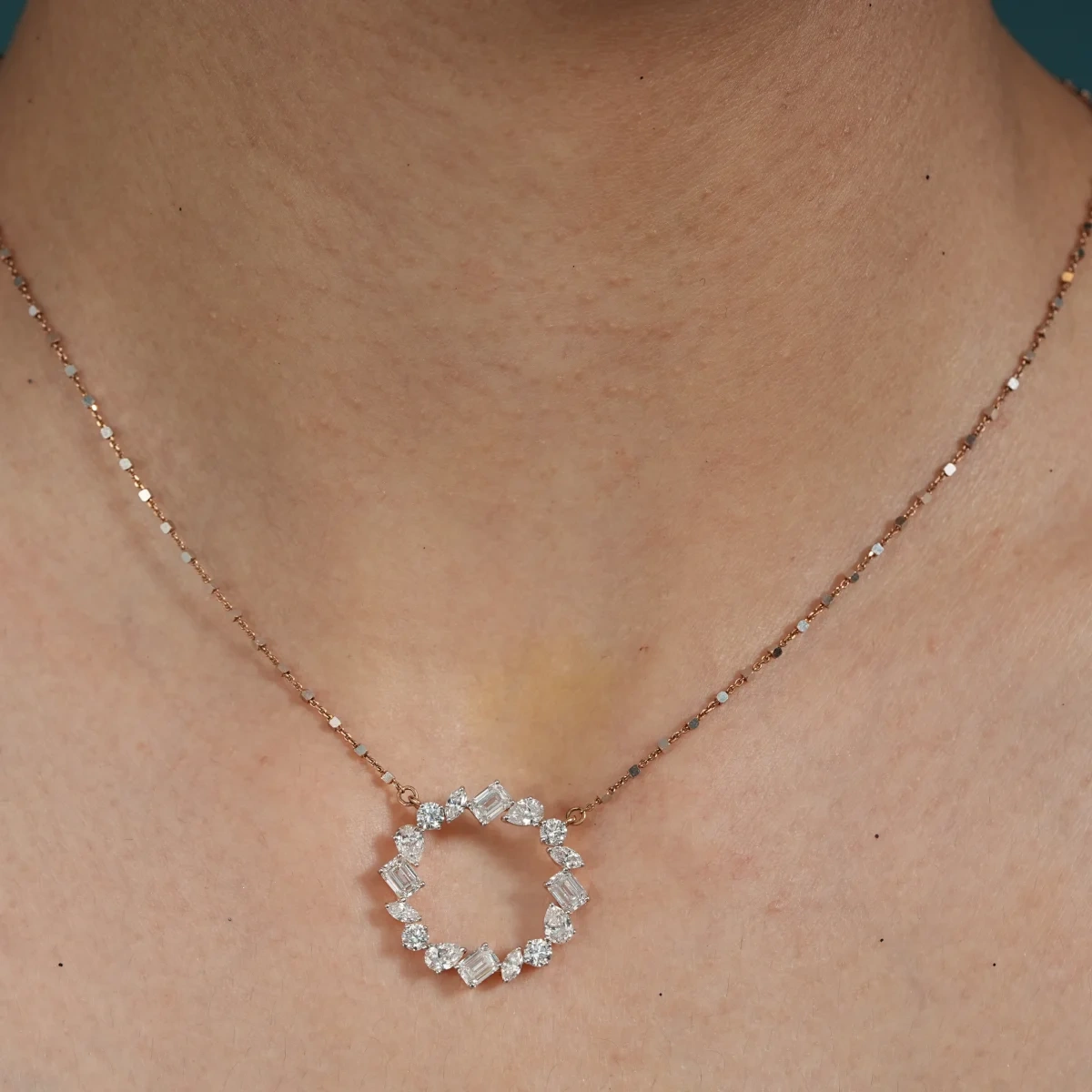 Luxury Lab Diamond Open Circle Necklace